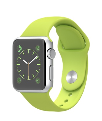 Apple-Watch-38mm-Silver-Aluminum-Case-with-Green-Sport-Band