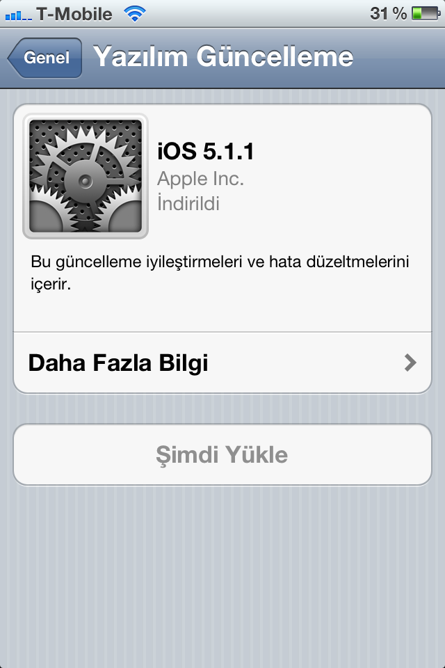 iOS 5.1.1 Çıktı