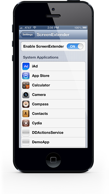 Bedava iPhone 5 Jailbreak uygulaması: Screen Extender
