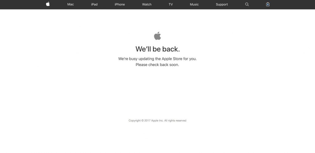 Apple Store, iPhone 8 / iPhone X, Apple Watch ve Apple TV etkinliğinden önce kapandı